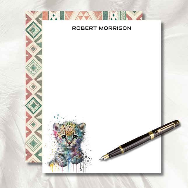 Watercolor Leopard Elegant Business Stationery  (Creator Uploaded)