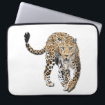 watercolor leopard jungle cat painted animal green laptop sleeve<br><div class="desc">Watercolor painting of a leopard...  my spirit animal!</div>