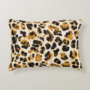 Watercolor leopard skin, tie-dye gradient. accent pillow