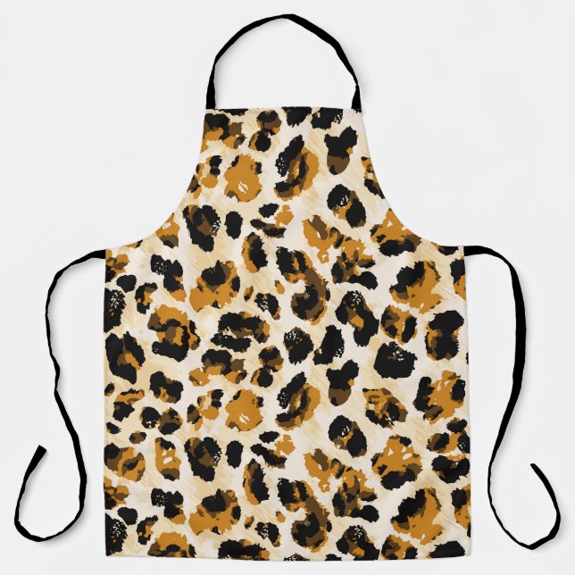 Watercolor leopard skin, tie-dye gradient. apron (Front)
