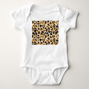 Watercolor leopard skin, tie-dye gradient. baby bodysuit