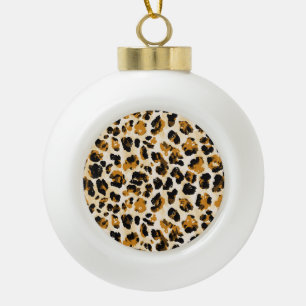 Watercolor leopard skin, tie-dye gradient. ceramic ball christmas ornament