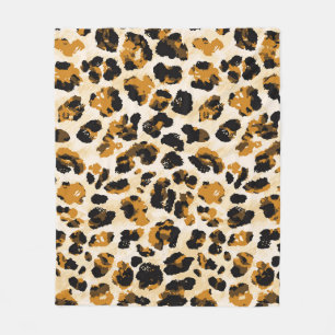 Watercolor leopard skin, tie-dye gradient. fleece blanket