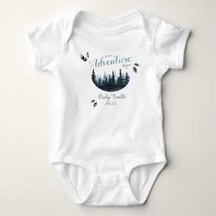 Watercolor Let the Adventure begin custom name Baby Bodysuit