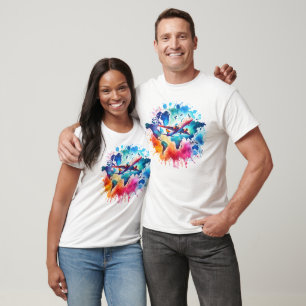 Watercolor Let's travel the world design T-Shirt