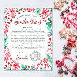 Watercolor Letter From Santa Claus for Kids<br><div class="desc">This watercolor letter design from the desk of Santa Claus for kids will immerse your child in the festive spirit, adorned with charming watercolor peppermint candy designs, such as candy canes and lollipops. Watch their eyes light up as they receive a letter from Santa Claus, adding a sweet touch to...</div>