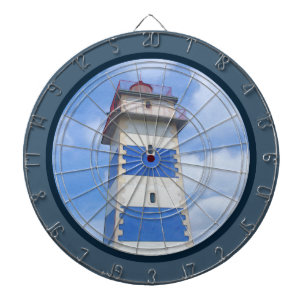 Watercolor lighthouse dartboard