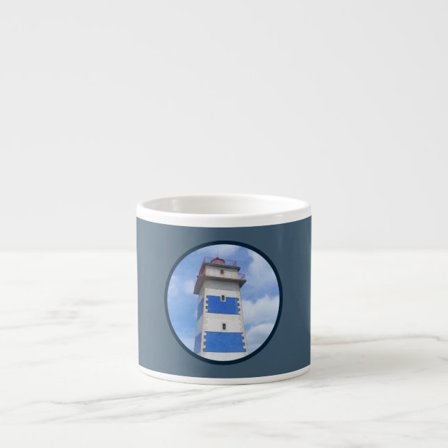Watercolor lighthouse espresso cup (Front)