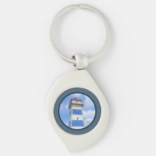 Watercolor lighthouse keychain
