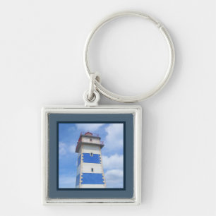Watercolor lighthouse keychain