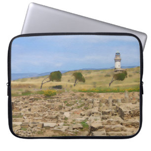 Watercolor lighthouse laptop sleeve