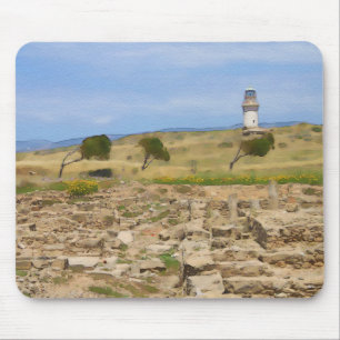 Watercolor lighthouse mouse pad