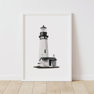 Watercolor Lighthouse Nautical Coastal Decor