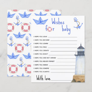 Watercolor Lighthouse - Wishes for baby