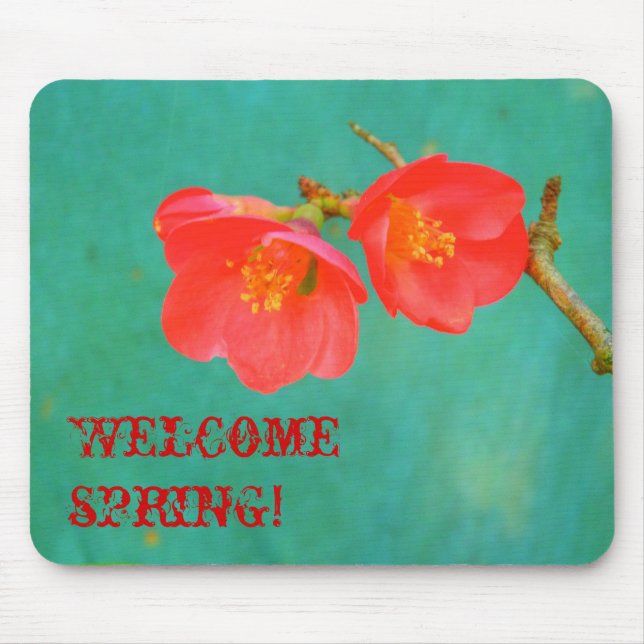 Watercolor-like Sakura Blossom Mouse Pad (Front)
