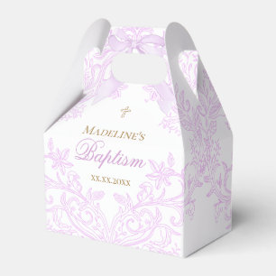 watercolor lilac design Baptism Favor Box