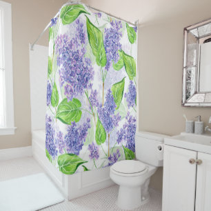 Watercolor lilac flowers
