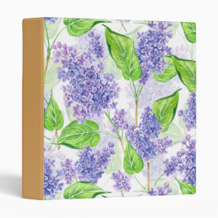 Watercolor lilac flowers binder