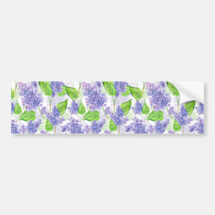 Watercolor lilac flowers bumper sticker