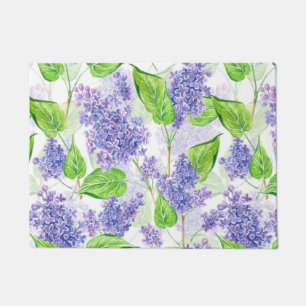 Watercolor lilac flowers doormat
