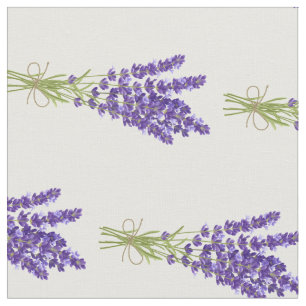 Watercolor Lilac Lavender Garden Flowers Fabric