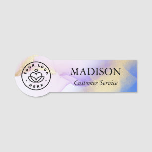 Watercolor Lilac Luxury Gold Personalized Name Tag