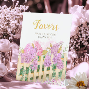 Watercolor Lilac She's Fresh Bridal Shower Favors Pedestal Sign