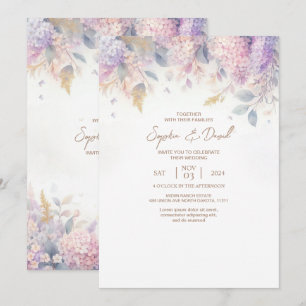 Watercolor Lilac Wedding Invitation