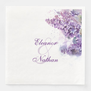 Watercolor Lilacs Spring Summer Wedding Napkin