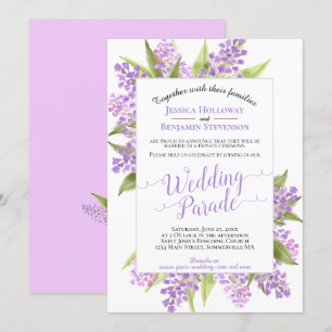 Watercolor Lilacs Wedding Parade/Reception Invitation