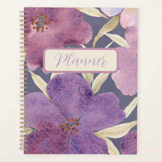 Watercolor Lilas in violet Background Planner