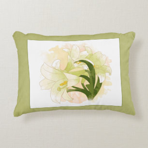 Watercolor Lilies 12x16in Pillow