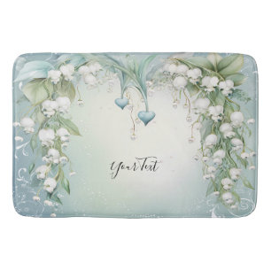 Watercolor Lily of the Valley Bath Mat