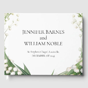 Watercolor Lily of the Valley Bridal Wedding Guest Book