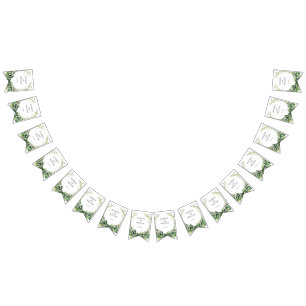 Watercolor Lily of the Valley Bridal Wedding Party Bunting Flags