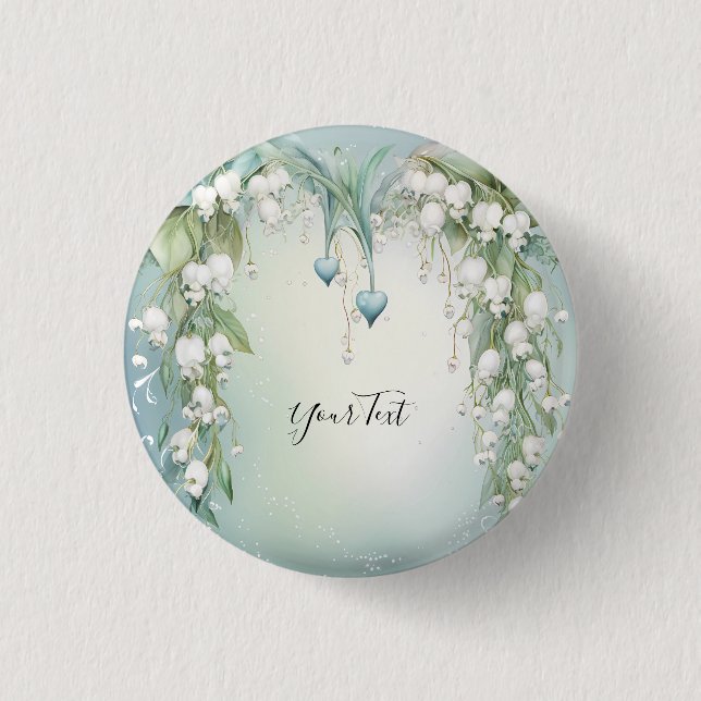 Watercolor Lily of the Valley Button (Front)