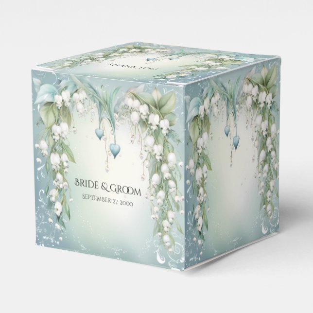 Watercolor Lily of the Valley Favour Box (Front Side)