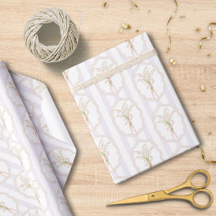 Watercolor Lily of The Valley Floral Pattern Wrapping Paper