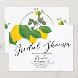 Watercolor Lime Lemon Limon Bridal Shower Invitation