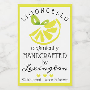 Watercolor Limoncello For A Small Bottle Label  