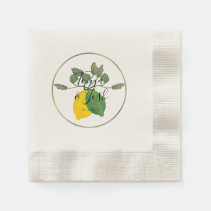Watercolor Limoncillo Lemon Lime Wedding Napkin