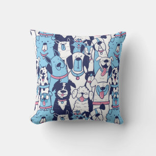 Watercolor Line Drawing Dog Puppy Animal Art Throw Pillow