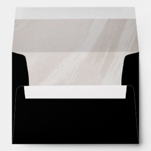 Watercolor Lined Black Envelope