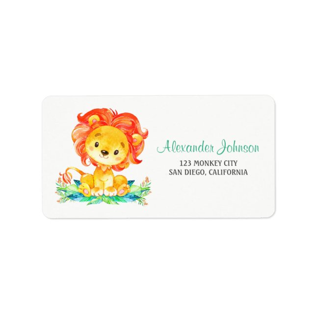 Watercolor Lion Label (Front)