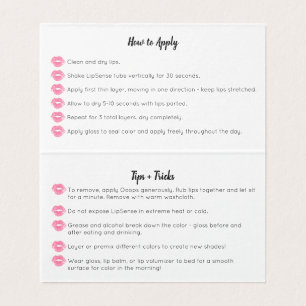 Watercolor Lippies Business card -tips and apply
