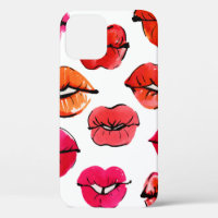 Watercolor lips pattern