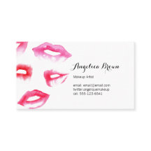 Watercolor Lipstick Business Card