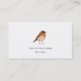 Watercolor Little Bird   Robin  Business Card