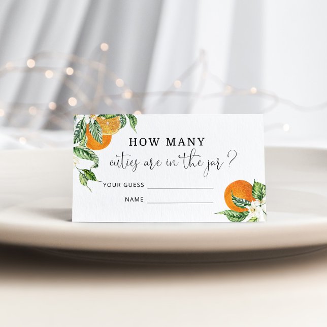 Watercolor little cutie guess how many cuties enclosure card (Creator Uploaded)