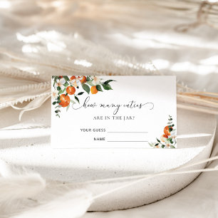 Watercolor little cutie guess how many cuties enclosure card